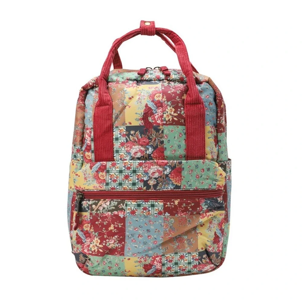 POLO RALPH LAUREN Backpack Patchwork‎ Quilted Big Pony Burnt Russet Floral NWT